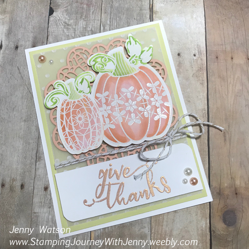 FSJ Martha's Pumpkins Jenny Watson - Fun Stampers Journey Coach 233 Details on my blog: www.StampingJourneyWithJenny.weebly.com Purchase the products used: www.FunStampersJourney.com/JennyWatson 